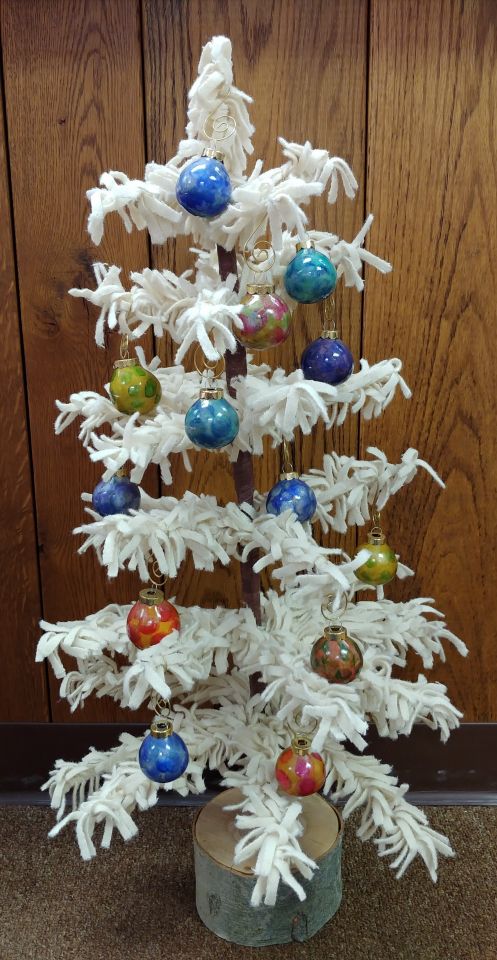 The Country Seat: Felted Wool Feather Tree White