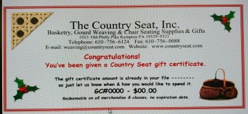 Gift Certificate Country Seat - Holiday Holly