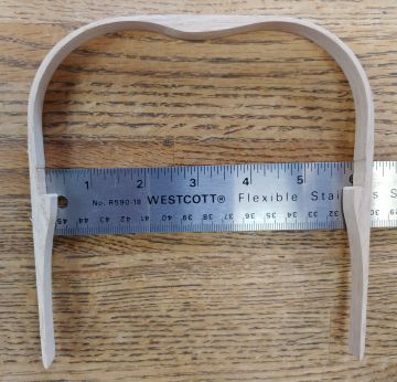 Handle U Notched Flat Top (Sq) OAK 6" Spread 12" Long