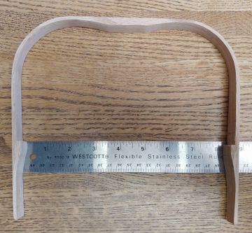 Handle U Notched Flat Top (Sq) OAK 8" Spread 17" Long