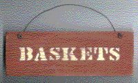 Basket Sign Antique Red