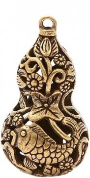 Bead Gourd Brass Charm 1 piece Fish Pattern