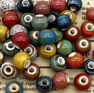 Beads Ceramic 6mm Mixed Colors 40 per pack