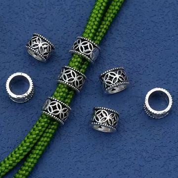 Bead Hollow Round Zinc Alloy Large Hole