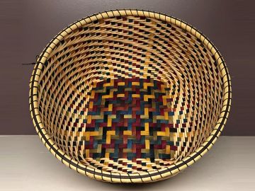 Pattern - Colorful Cane Twill Basket by Bowers