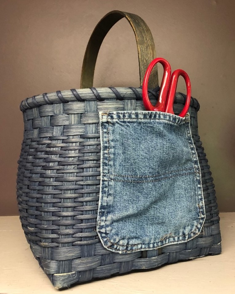 The Country Seat: Pattern - Stonewashed Denim Pocket Basket by Bowers