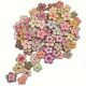 Buttons Painted Wood Flowers Small 10 pack
