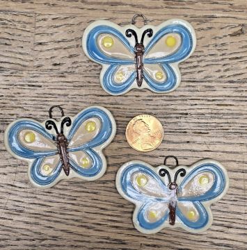 Ceramic Button Tie On Butterfly Pastels