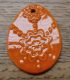 Ceramic Tie On Easter Egg with Raised Flower Design Orange