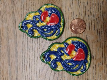 Ceramic Button Tie On Gourd Fancy Blue