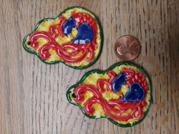 Ceramic Button Tie On Gourd Fancy Red