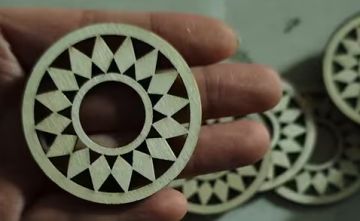 Coiling Base Wood Diamond Circle 2" Flat