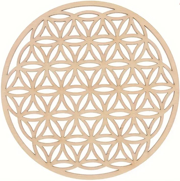 Coiling Base Wood Laser Cut Hexagon Flower Design