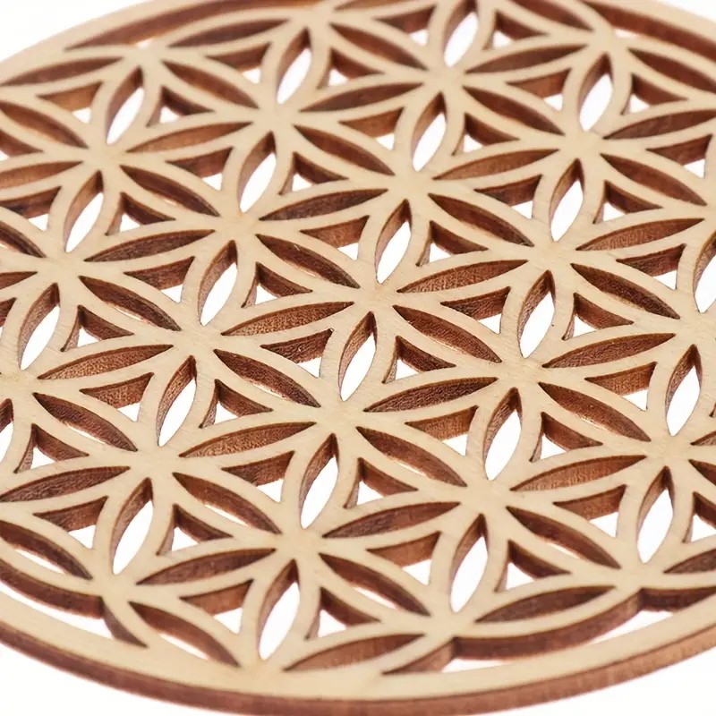 Coiling Base Wood Laser Cut Hexagon Flower Design