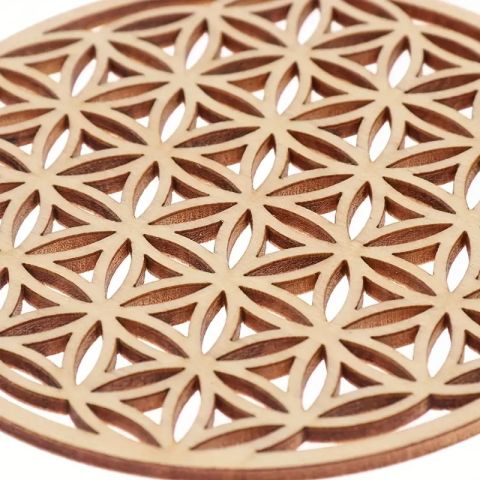 Coiling Base Wood Laser Cut Hexagon Flower Design