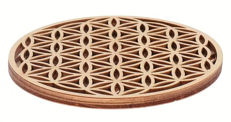 Coiling Base Wood Laser Cut Hexagon Flower Design