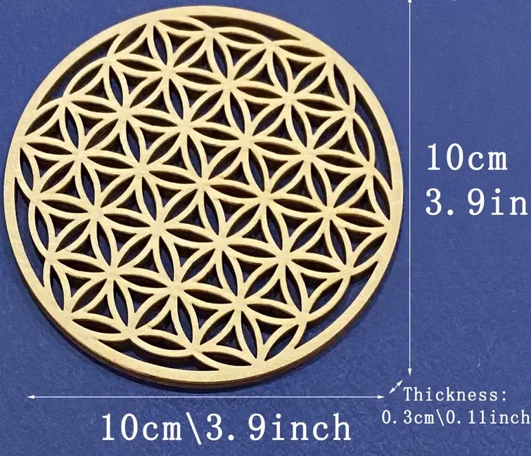 Coiling Base Wood Laser Cut Hexagon Flower Design