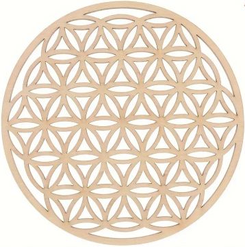 Coiling Base Wood Laser Cut Hexagon Flower Design