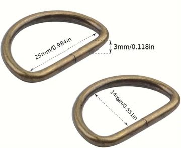 D Ring Bronze Hardware for Handle Straps