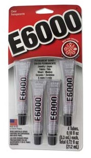 Tool - Glue E6000 4pk .18 oz each tube