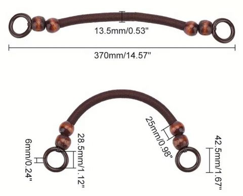 Handles Rope with large wood beads Natural
