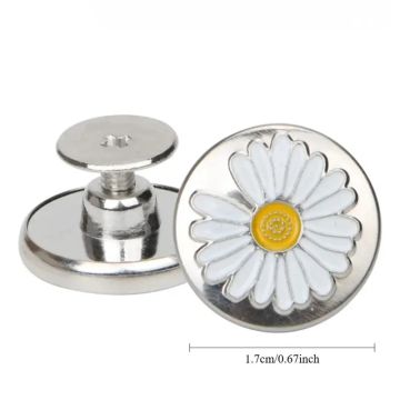 Tool - Handle Screw / Jeans Buttons / Chicago Screws Daisy Silver 10 Sets