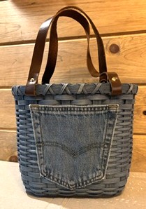 Pattern -  Blue Jean Tote Basket with Jean Pocket by Kessler / Wagner