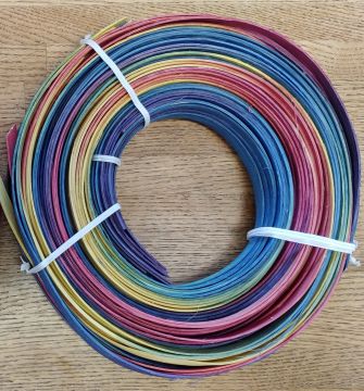 Reed Flat Spacedyed 1/2" Wide #22 Pastel Rainbow half pound coil