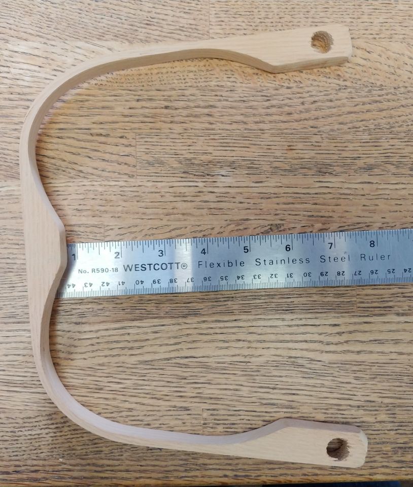 Handle Swing Set Small Square - Oak 8-9 spread 22" long x 3/4" wide x 8-9" spread