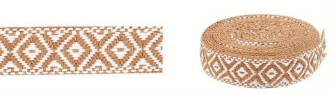 Strap Woven Poly Diamond Design Gold 1" W 5 yards