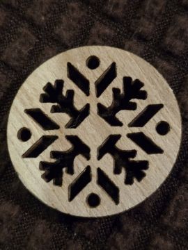 Tie On Wood Holiday Snowflake Circles