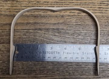 Handle U Notched Flat Top (Sq) OAK 6" Spread Thin 3/8"w 10-1/2" Long