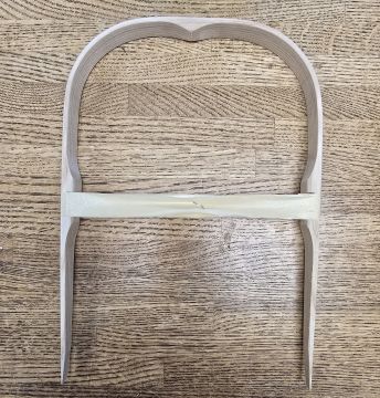 Handle Closed Notched Tall Ash Sq U 8" spread with Center Grip, style (B) 16" long Redbird Handle