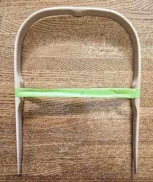 Handle Closed Notched Tall Ash Sq U 10" spread with Center Grip, style (B) 20" long Redbird Handle