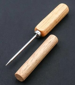 Tool - Awl Wood Square Handle with Wood Cover