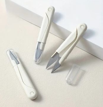 Tool  - Pocket Scissors Clear Case White