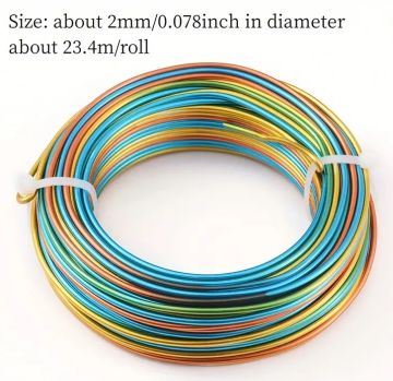 Aluminum Wire Round 12 gauge Spacedyed / Variegated Rainbow