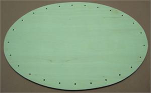 Base Drilled Oval 8" Wide x 12" Long 39 holes