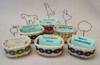Pattern - Business Card Basket with Wooden Base & Wire Shape by Wagner