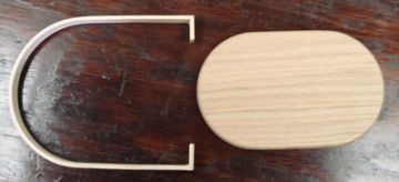 DOval - 5" x 8" Oblong Slotted Oak Base with 6" W x 8" H D Handle Set