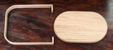 Base FlOval 5" x 8" Oblong Slotted Oak with 6" W x 7" H Flat-top D Handle Set