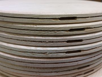 Base Slotted Round 10" Oak Base ONLY with Handle Slots