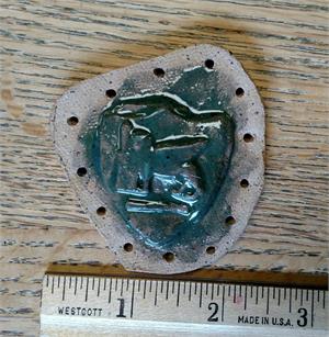 Pottery Drilled Base Griffin Crest Design