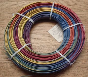 Reed Flat Spacedyed 1/4" Wide #22 Pastel Rainbow half pound coil