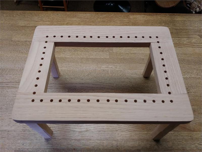 Foot Stool Cane Pine Frame Only