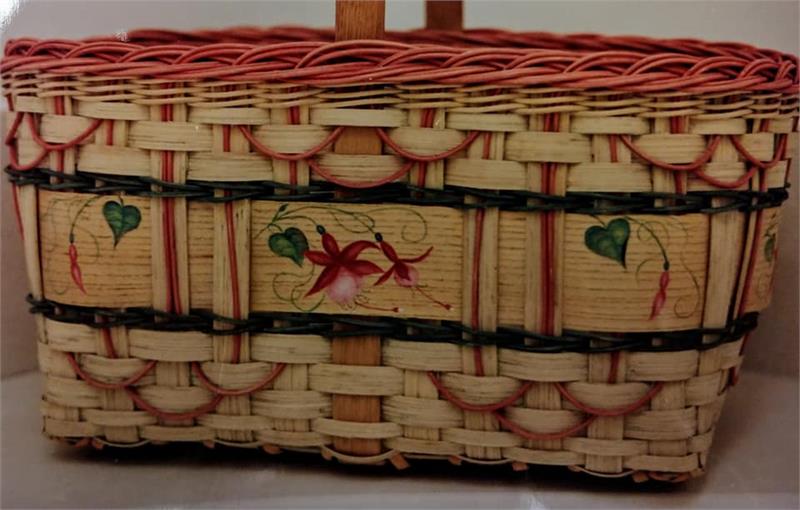 The Country Seat Fancy Market Basket II with Fuchsia Pattern by Jackson