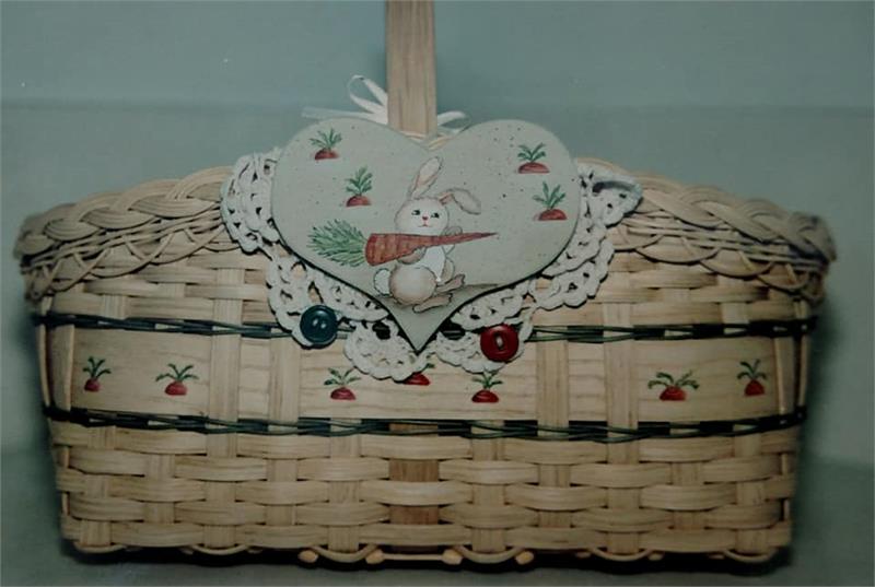 The Country Seat Pattern Small SlopeSided Market Basket with Heart II by Jackson