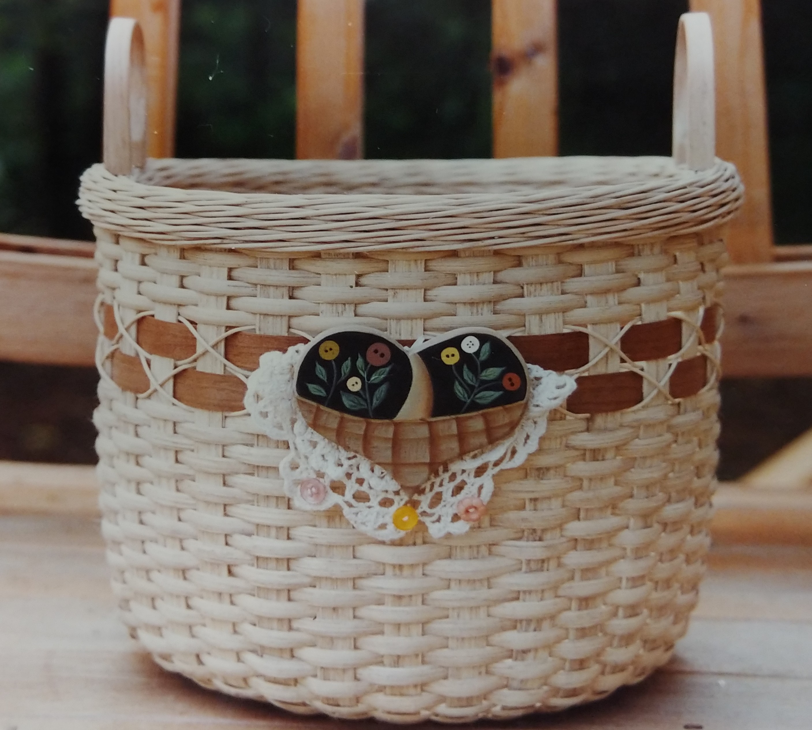 The Country Seat Storage Basket Pattern with Heart by Jackson