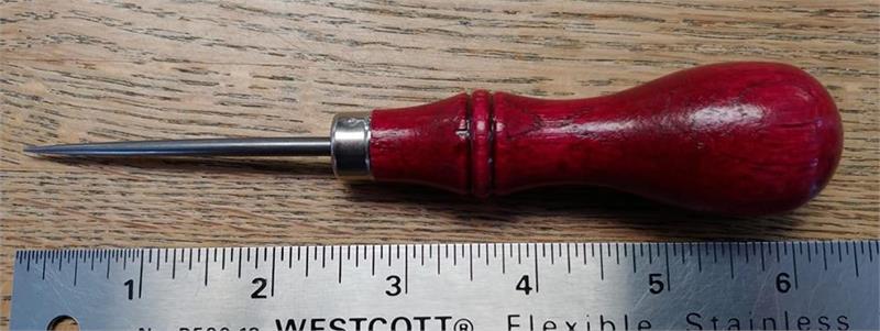 Tool - Awl Wood Round Handle Cane Awl