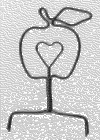 Wire Apple with Heart #35